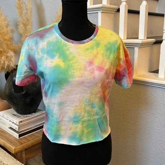 love, Fire Tops - Love Fire Tie Dye Crop Top